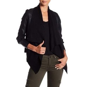 BLANK•NYC Faux Vegan Leather Drape Front Jacket